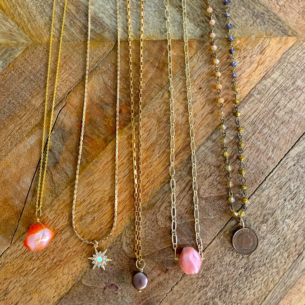 Lot of 5 necklaces with charms